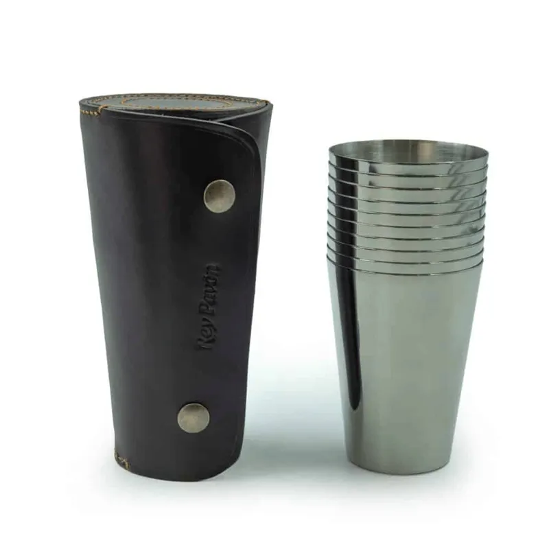 Rey Pavon 10 Cups in Leather Case 