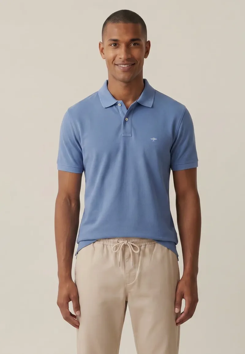 Fynch-Hatton Basic Polo Shirt in Summer Breeze-2