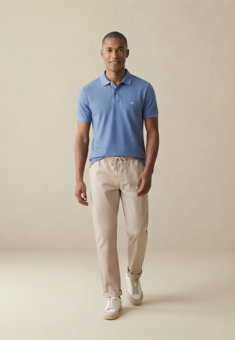 Fynch-Hatton Basic Polo Shirt in Summer Breeze-4