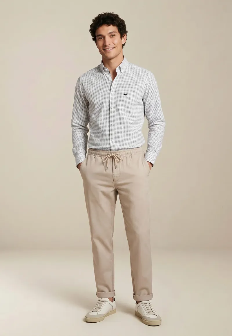 Fynch-Hatton All Season Oxford Shirt Navy Check-3