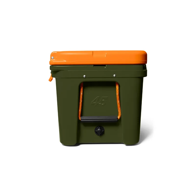 Yeti Tundra 45 Cool Box in Olive/King Crab Orange-3