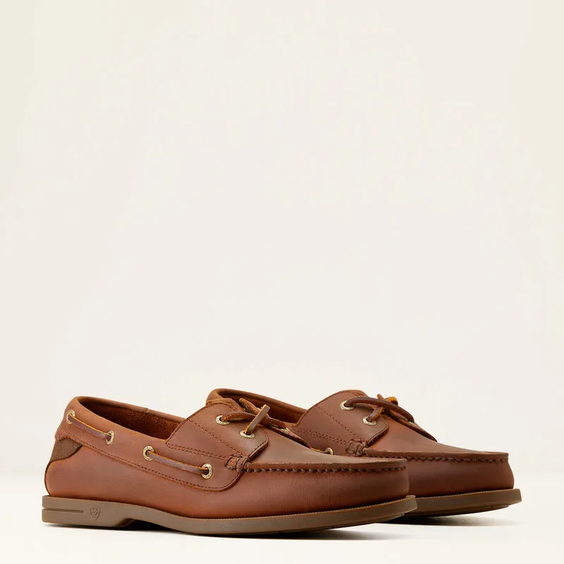 Ariat Mens Antigua Boat Shoe Bridle Brown-1
