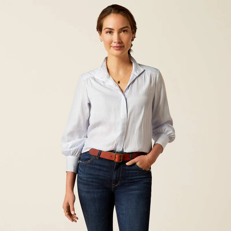 Ariat Charolais Blouse Blue Pinstripe-3