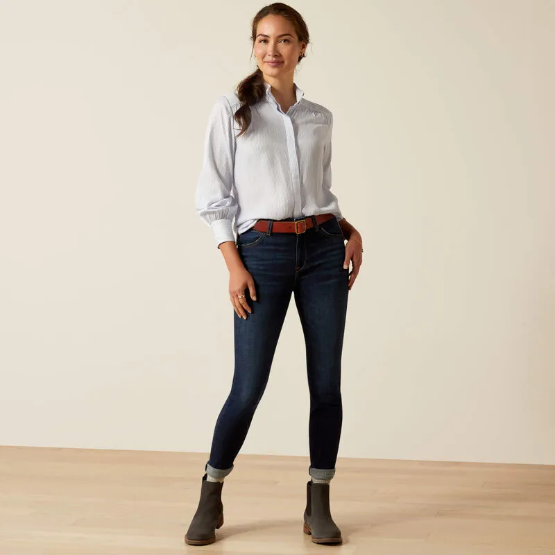 Ariat Charolais Blouse Blue Pinstripe-4