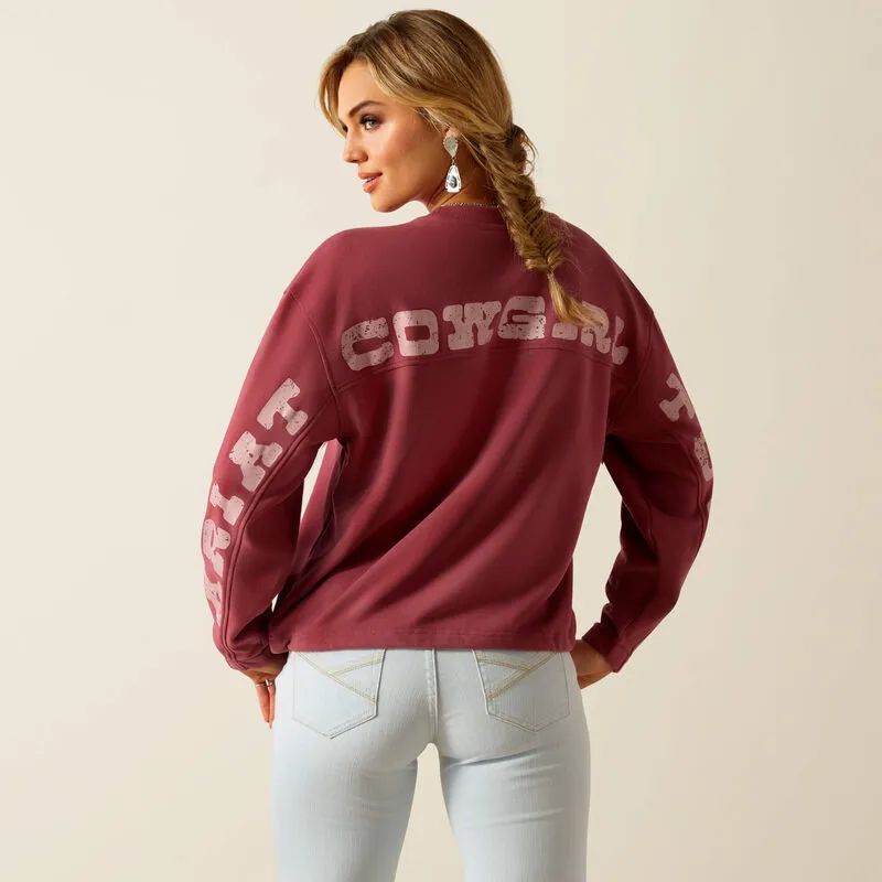 Ariat Cowgirl Tough Sweatshirt Dry Rose-2