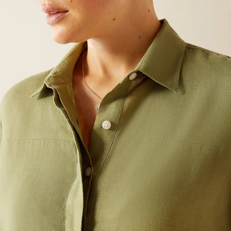 Ariat Pocklington Blouse Oil Green-3