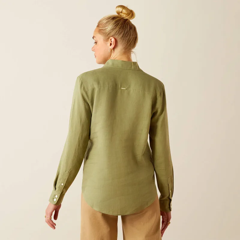 Ariat Pocklington Blouse Oil Green-5