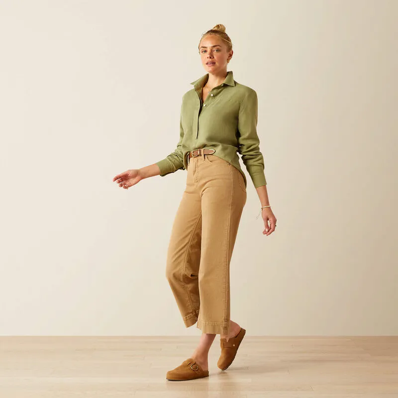 Ariat Pocklington Blouse Oil Green-1