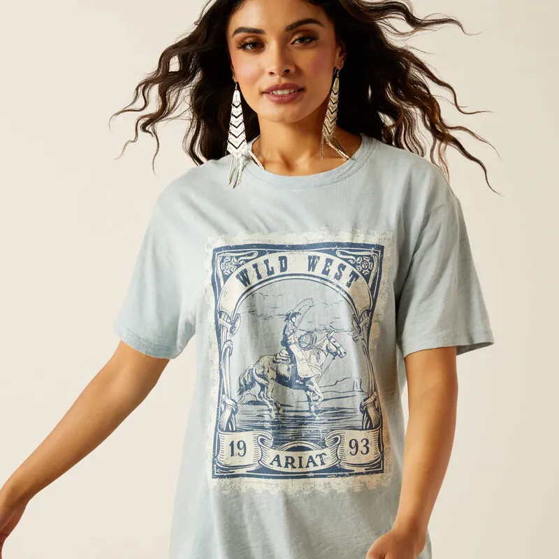 Ariat Wild West Stamp T-Shirt Washed Blue