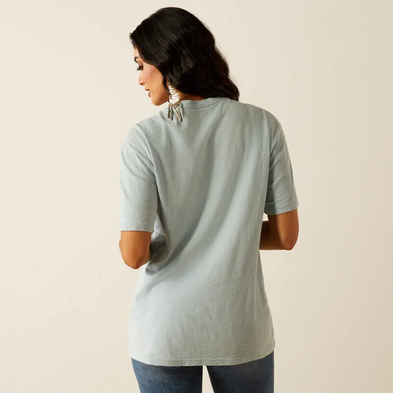 Ariat Wild West Stamp T-Shirt Washed Blue-1