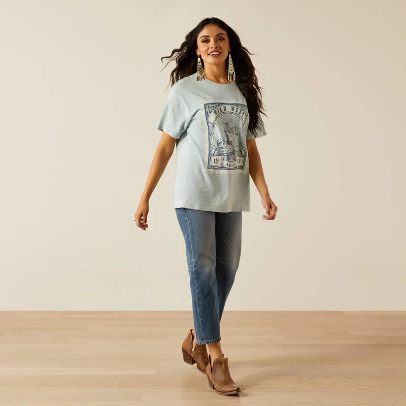 Ariat Wild West Stamp T-Shirt Washed Blue-2