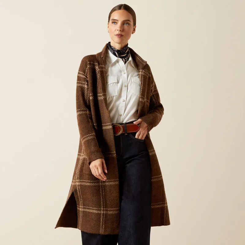 Ariat Ballston Cardigan Sorrel Horse Plaid