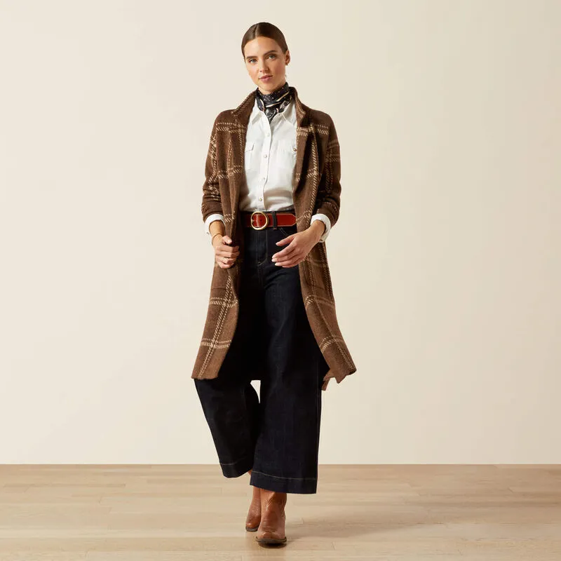 Ariat Ballston Cardigan Sorrel Horse Plaid-4