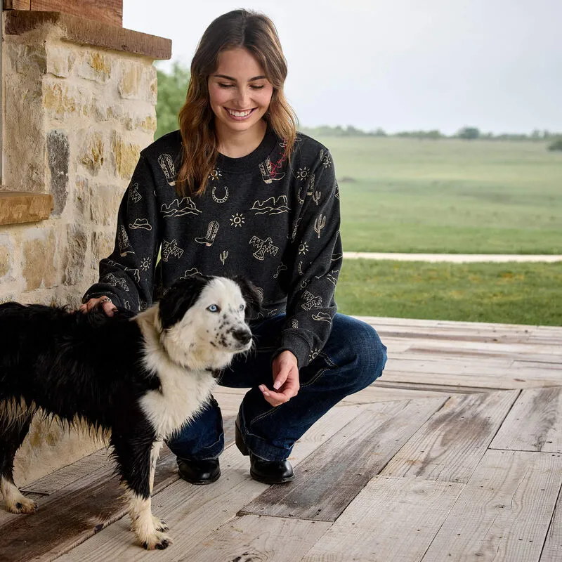 Ariat Essential Crew Sweatshirt Black Heather-7