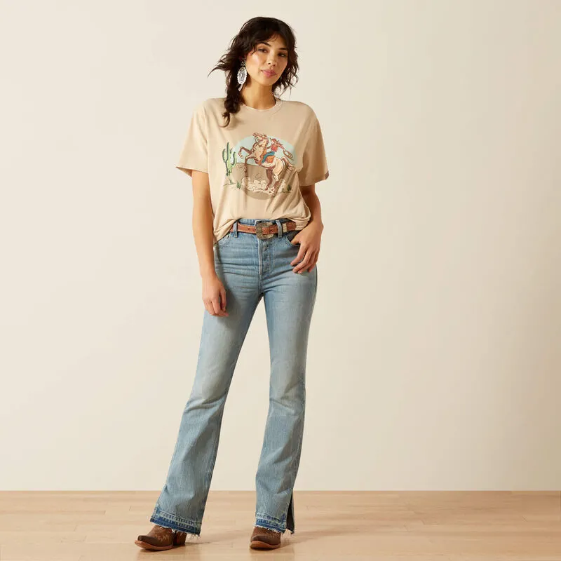 Ariat Ride On T-Shirt Oyster Grey Mineral Wash-3