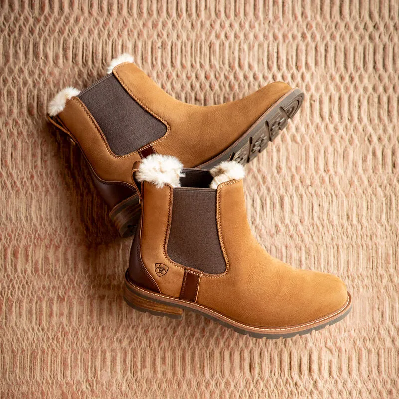 Ariat Wexford Ladies Sherpa Waterproof Chelsea Boot Amber Brown-3