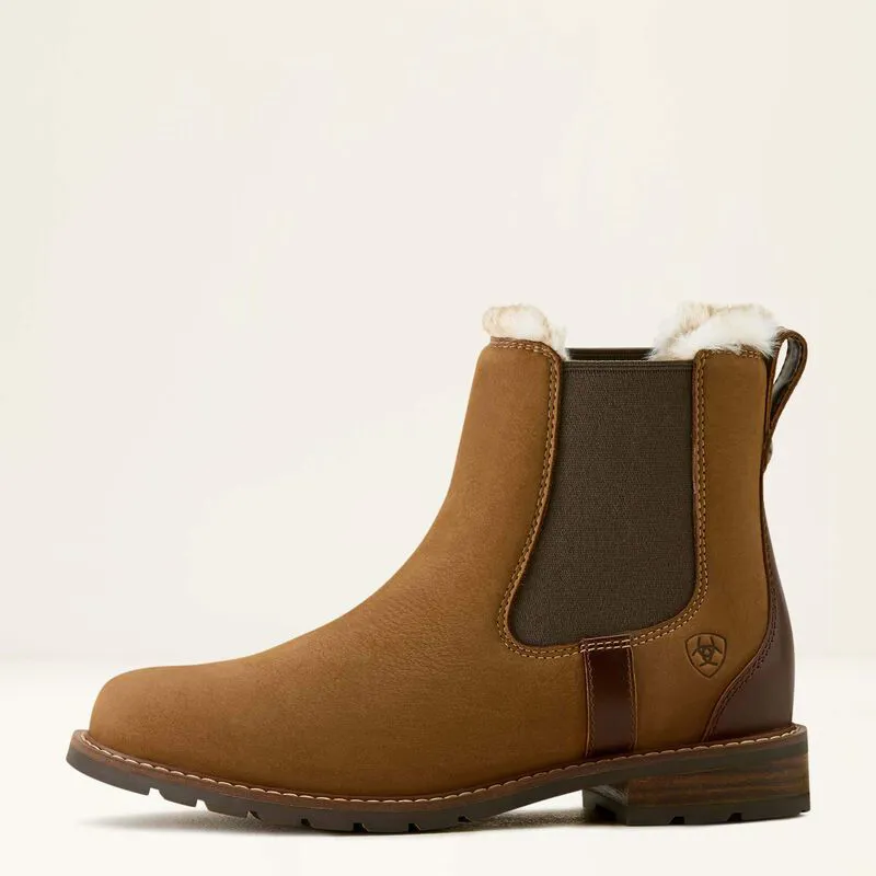 Ariat Wexford Ladies Sherpa Waterproof Chelsea Boot Amber Brown-5