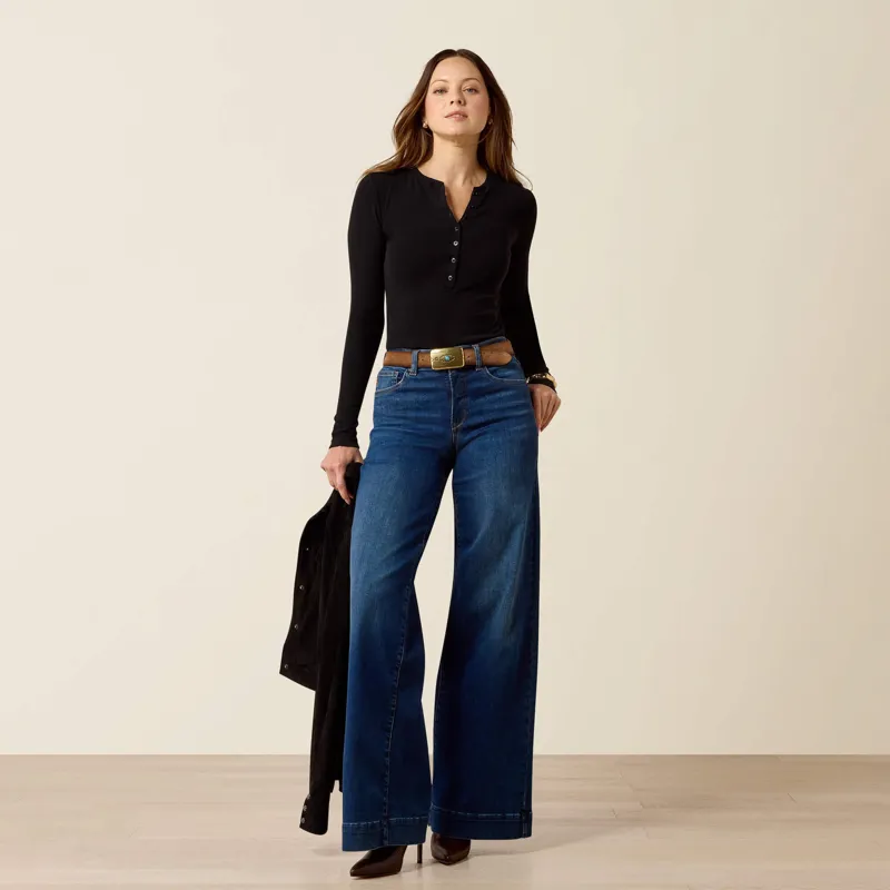 Ariat High Rise Vilma Ultrastretch Wide Leg Jeans in Norwalk-1