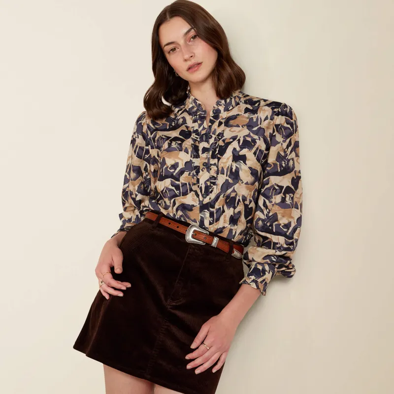 Ariat Cricklade Blouse in Navy Coincide Print-3