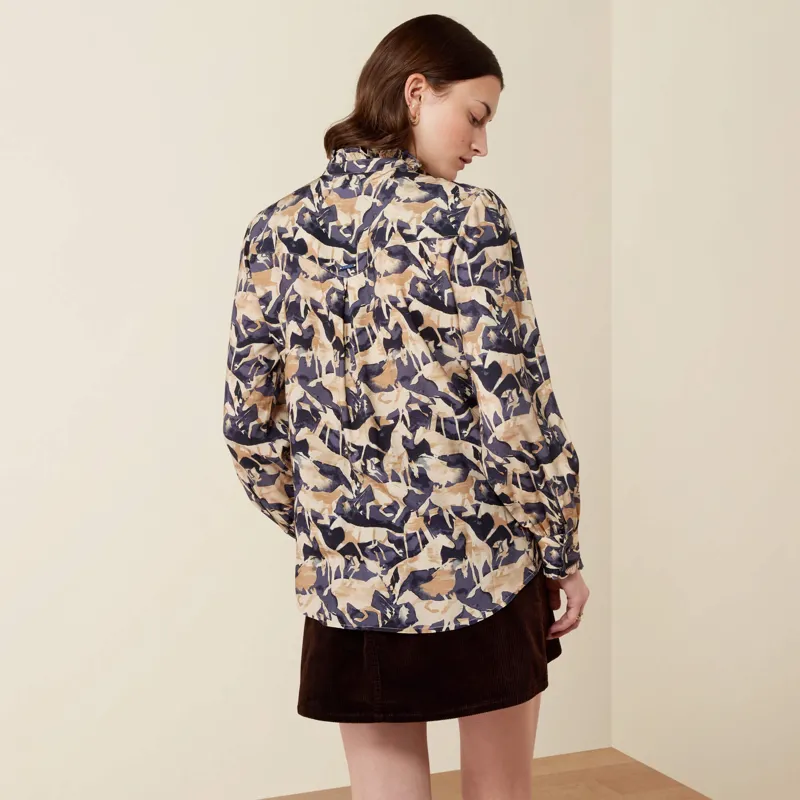 Ariat Cricklade Blouse in Navy Coincide Print-2