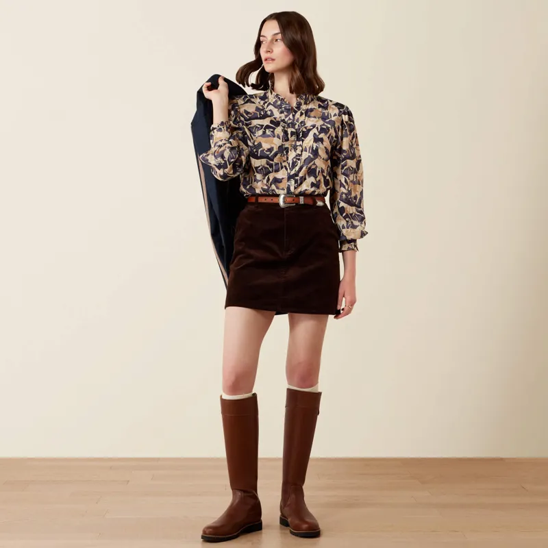 Ariat Cricklade Blouse in Navy Coincide Print-1