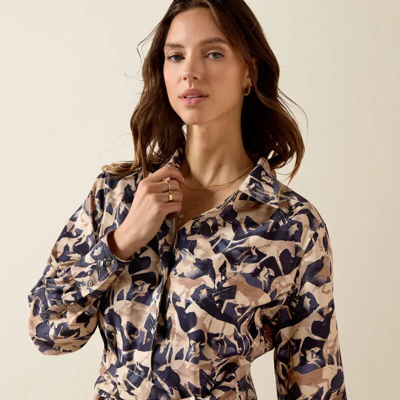 Ariat Culham Dress in Navy Coincide Print-2