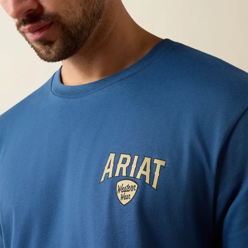 Ariat Lone Longhorn T-Shirt in Grisalle-4