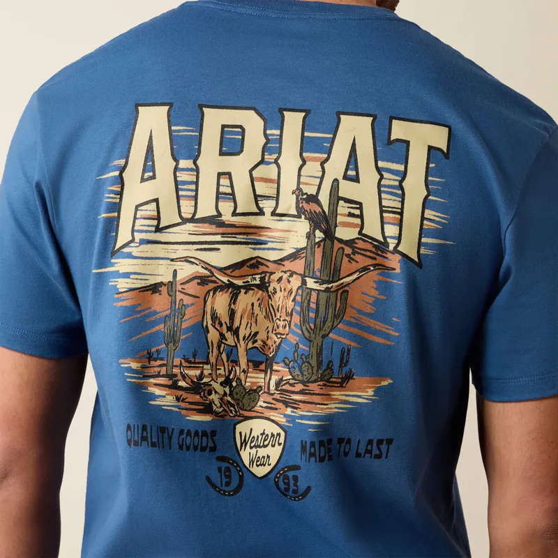 Ariat Lone Longhorn T-Shirt in Grisalle-3