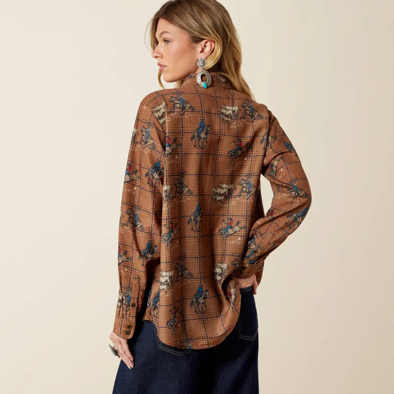 Ariat Homestyle Western Shirt Glen Plaid in Rodeo-1