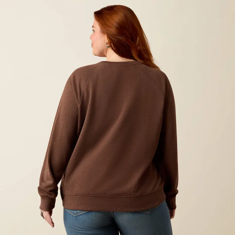 Ariat Essential Crew Sweatshirt in Chicory Coffee Heather-3