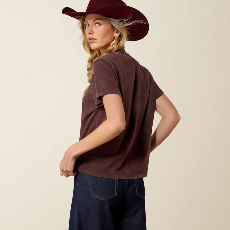 Ariat Rebel With A Cause T-Shirt in Choc/Plum-1