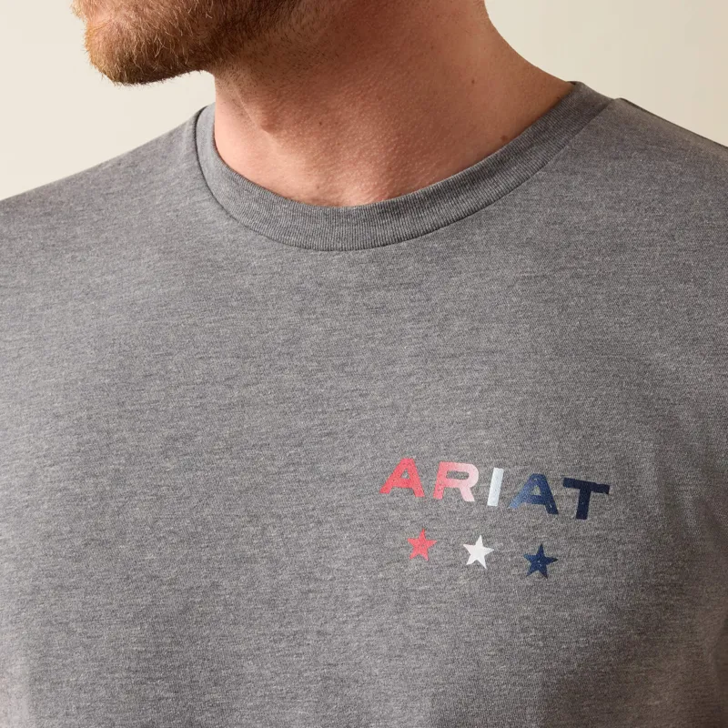 Ariat USA Patriot Badge T-Shirt in Athletic Heather-3