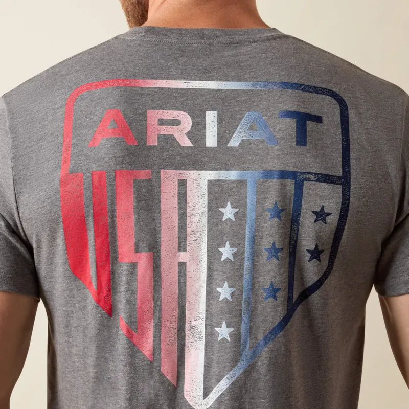 Ariat USA Patriot Badge T-Shirt in Athletic Heather-4