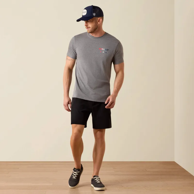 Ariat USA Patriot Badge T-Shirt in Athletic Heather-2