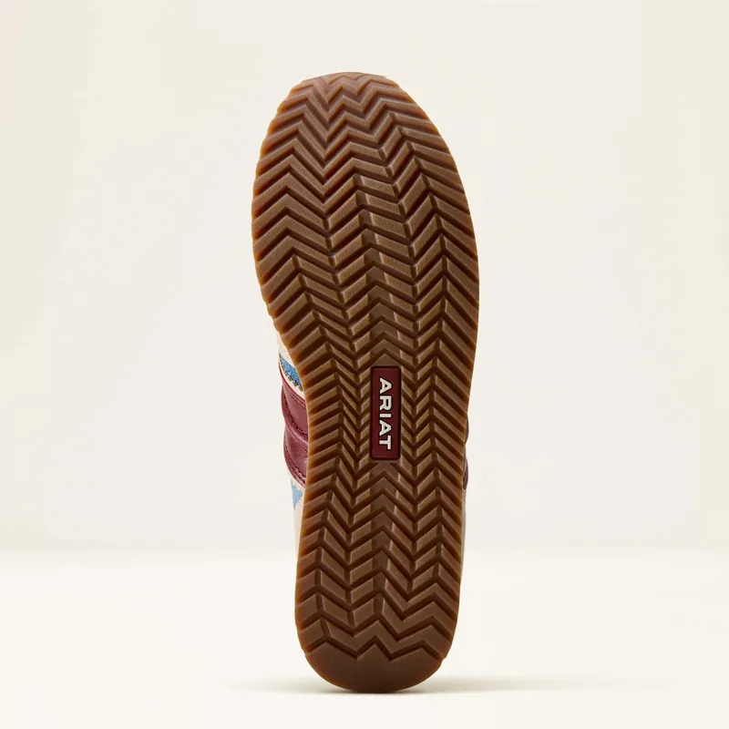 Ariat Ranch Runner Shoe in Tan Suede/Denim Stars-5