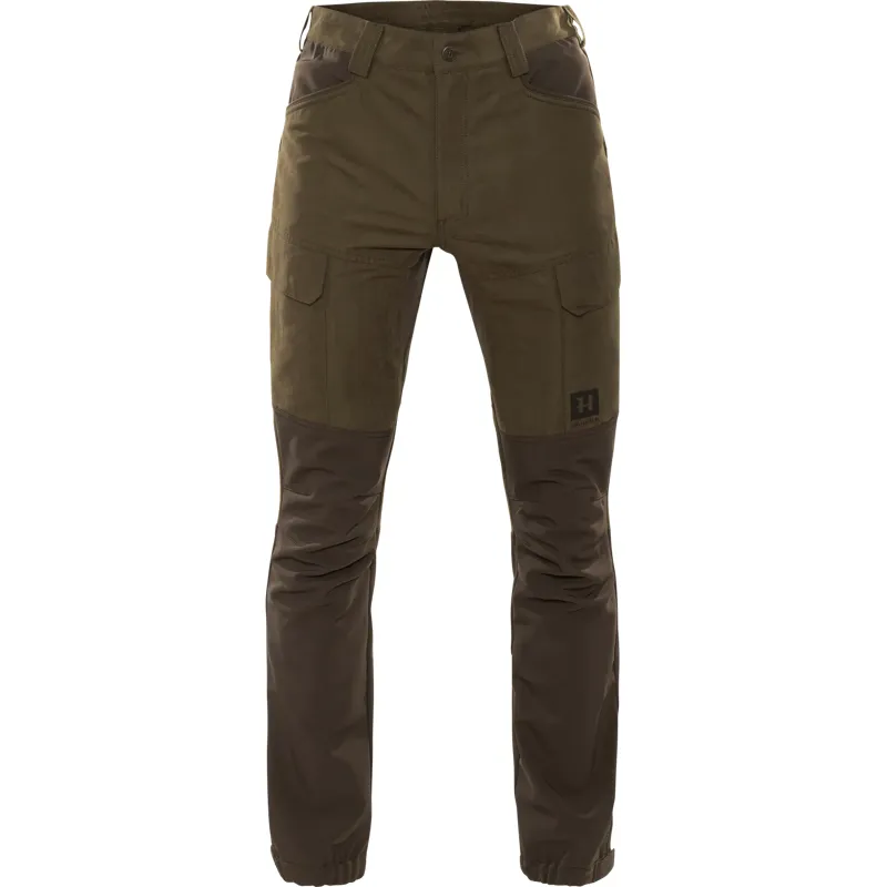 Harkila Scandinavian Trousers in Willow Green/Deep Brown