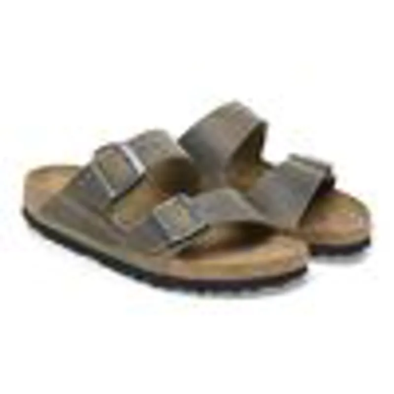 Birkenstock Men's Arizona Oiled Leather Sandals Faded Khaki-1