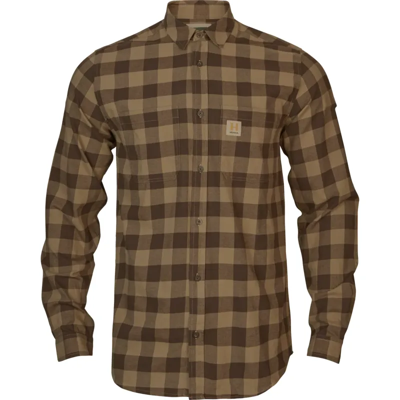 Harkila Mens Scandinavian Long Sleeve Shirt Antique Bronze Check