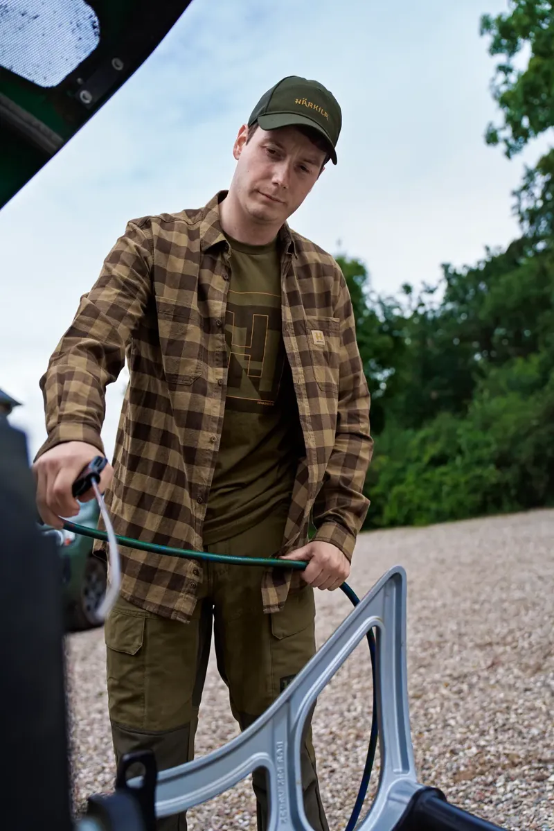 Harkila Mens Scandinavian Long Sleeve Shirt Antique Bronze Check-2