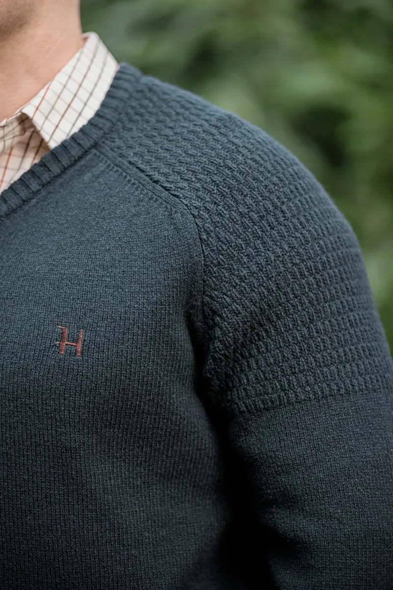 Harkila Vincent Merino V-Neck Pullover in Dark Navy-2