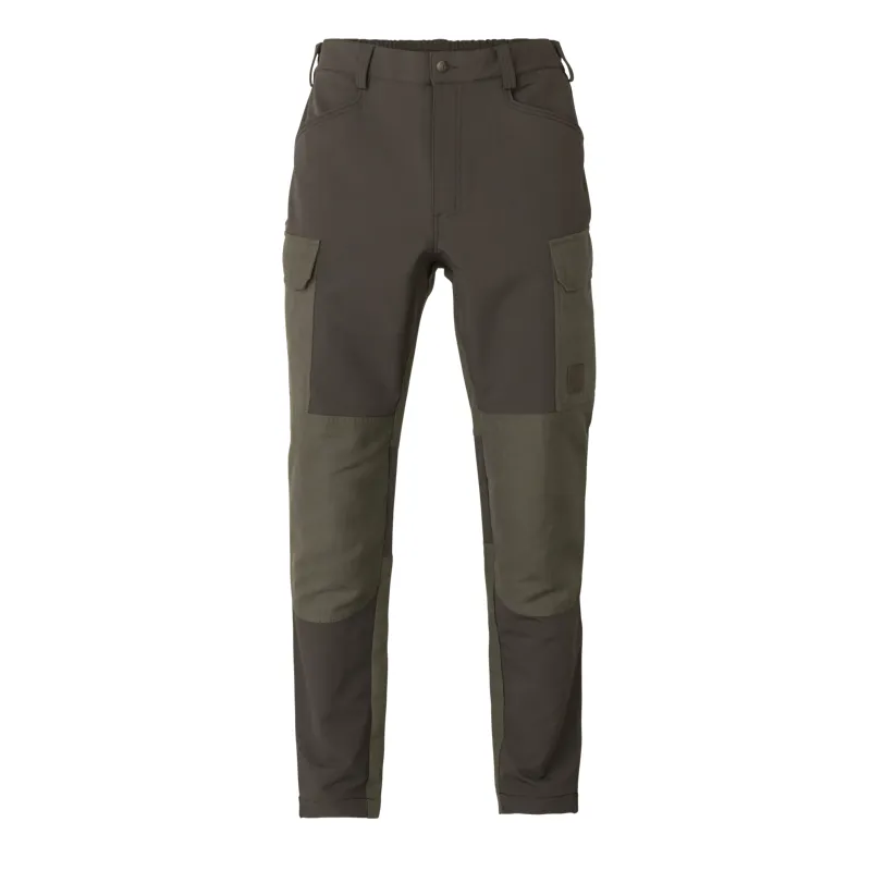 Harkila Hill Trousers in Black Olive/Forest Night
