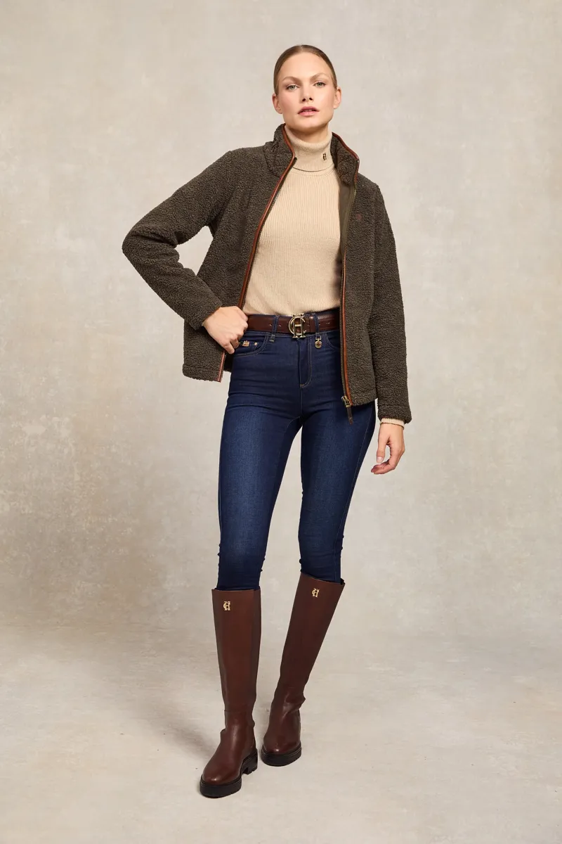 Holland Cooper Country Fleece Jacket Khaki Borg-4