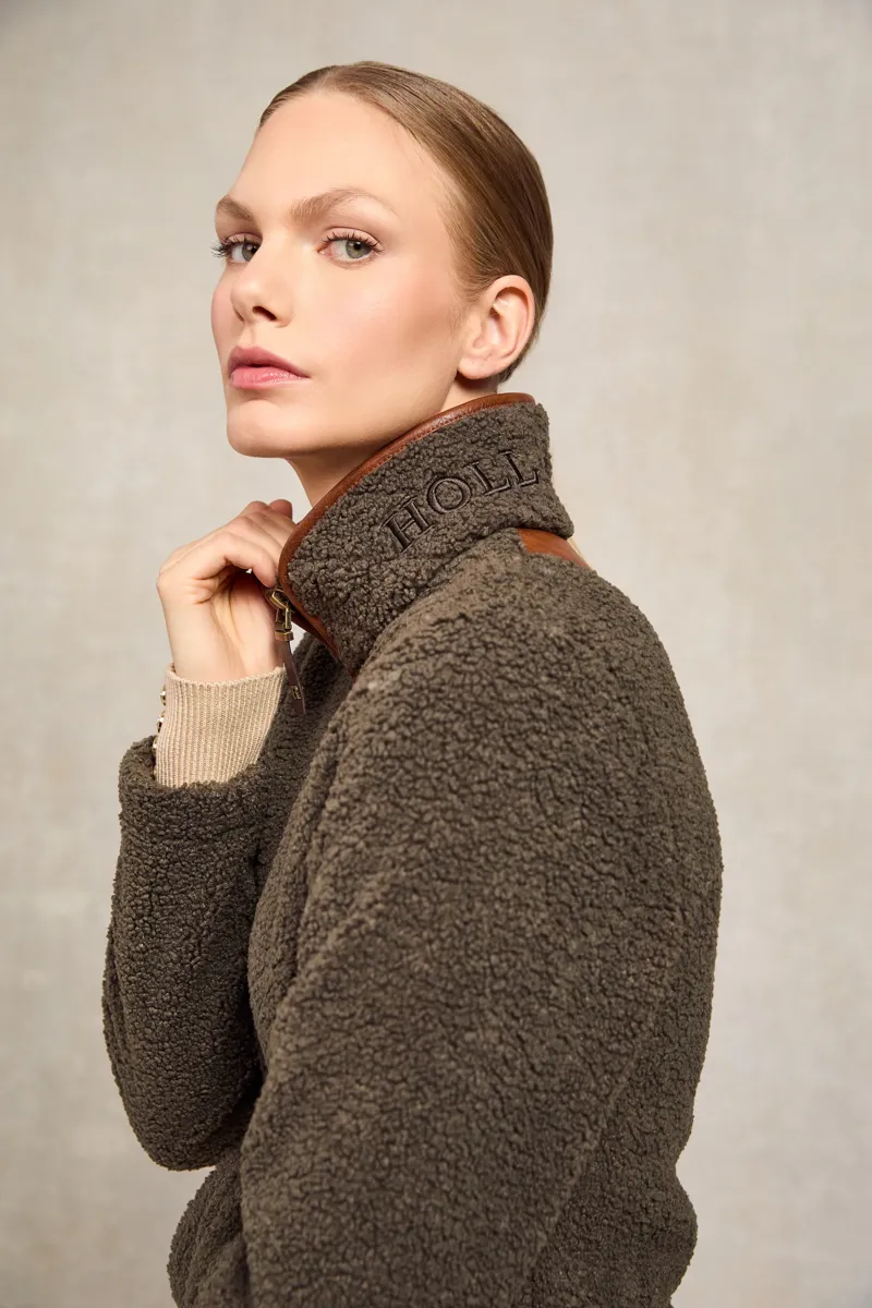 Holland Cooper Country Fleece Jacket Khaki Borg-2