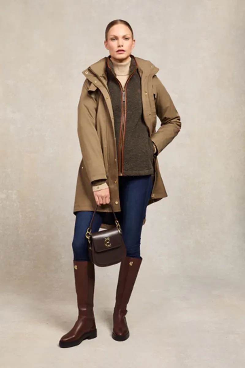 Holland Cooper Country Fleece Jacket Khaki Borg-5