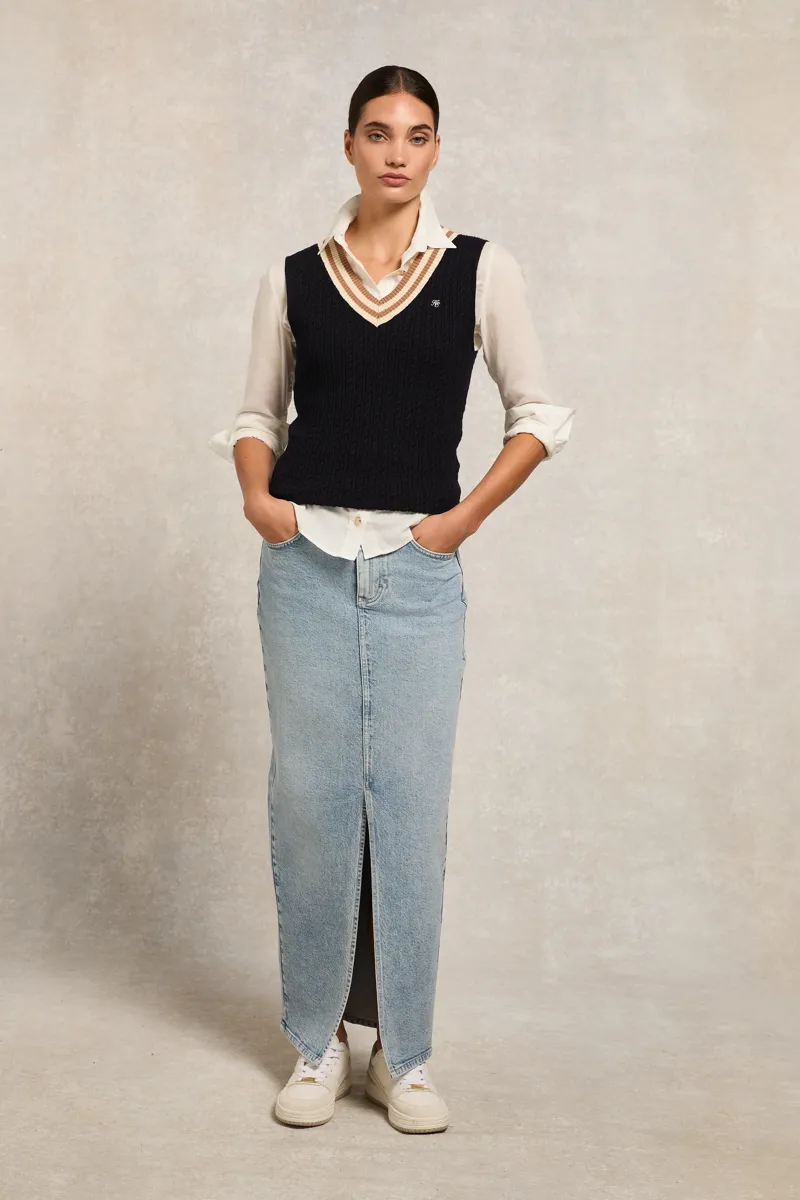 Holland Cooper Zoe Sleeveless Tank Ink Navy-2