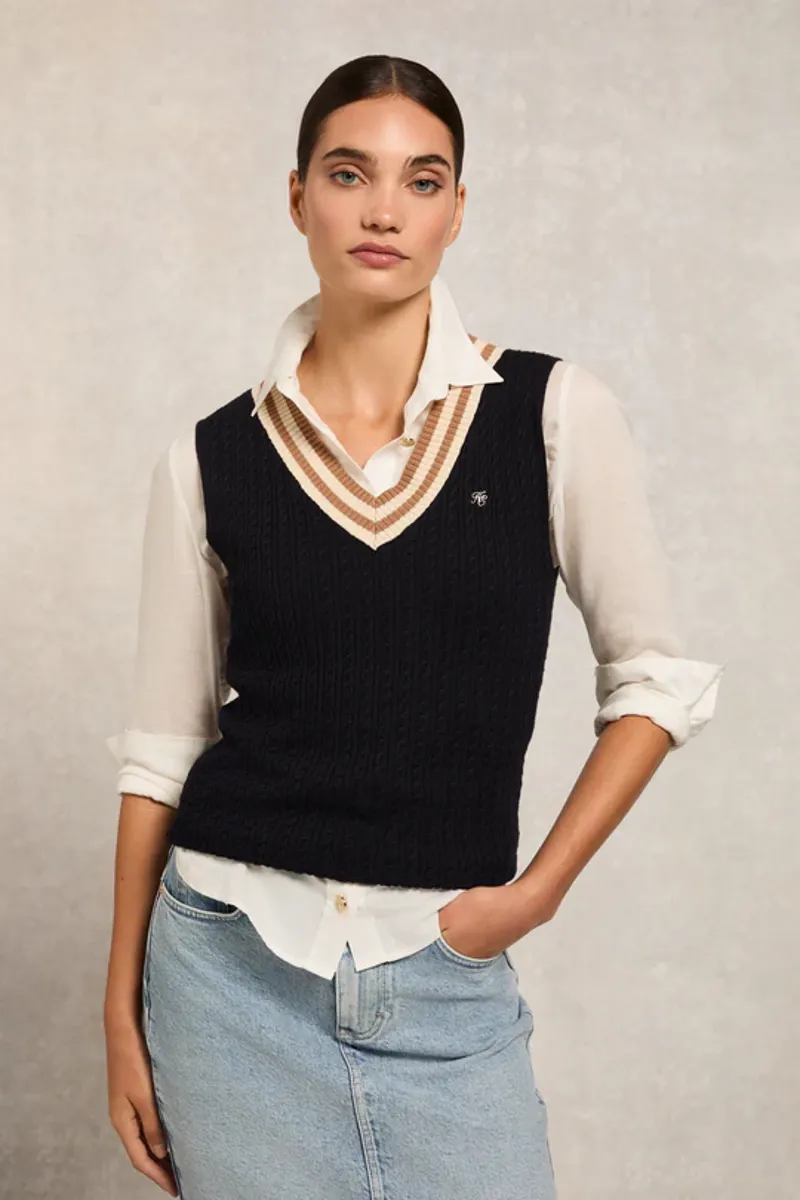 Holland Cooper Zoe Sleeveless Tank Ink Navy-1