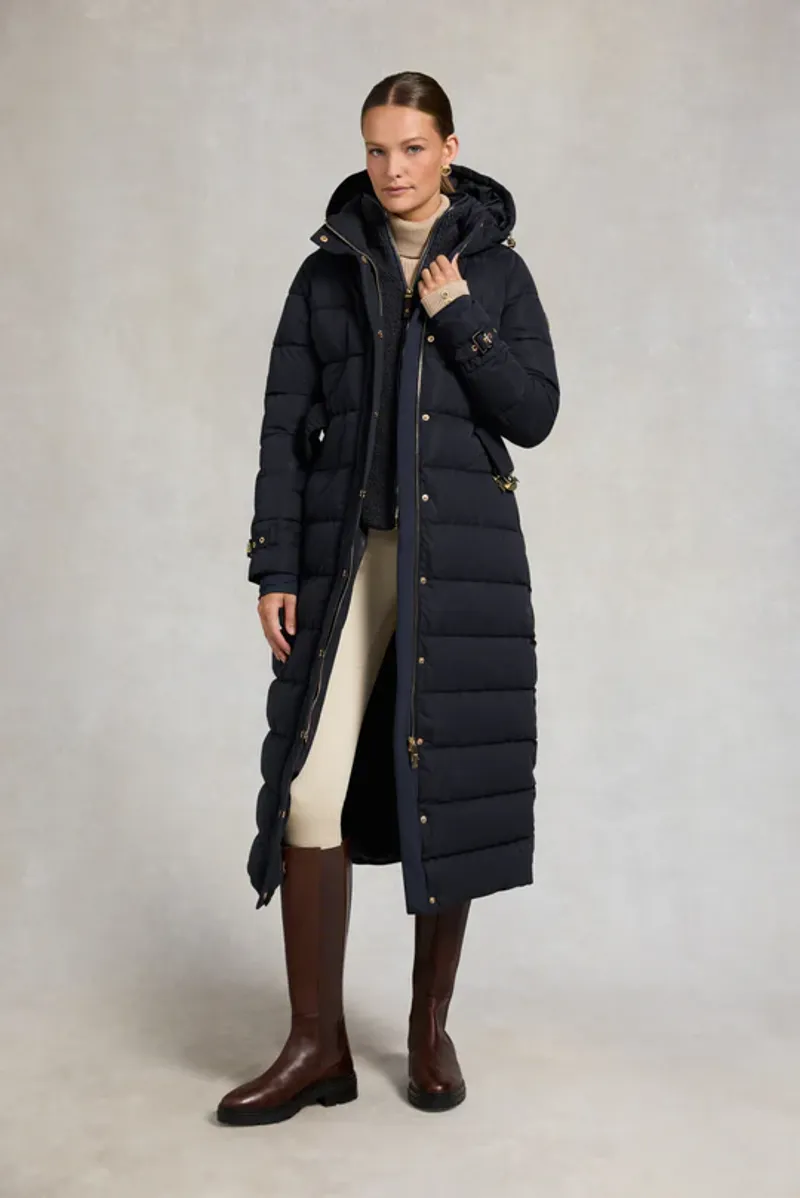 Holland Cooper Arosa Luxe Longline Coat Ink Navy-3