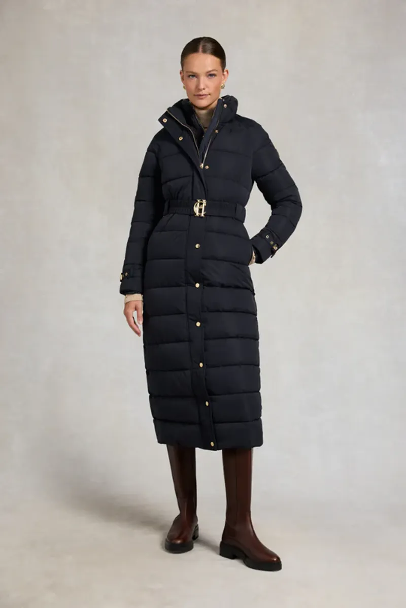 Holland Cooper Arosa Luxe Longline Coat Ink Navy-4