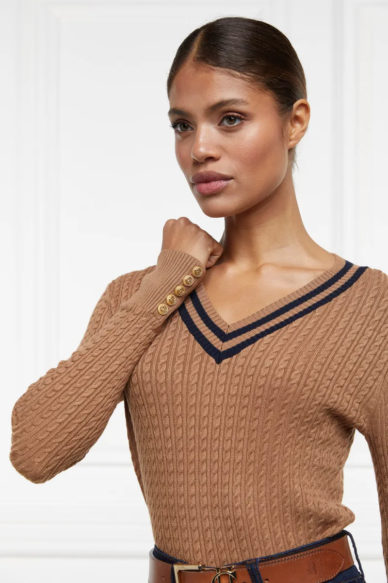 Holland Cooper Zoe Knit Dark Camel Marl-3