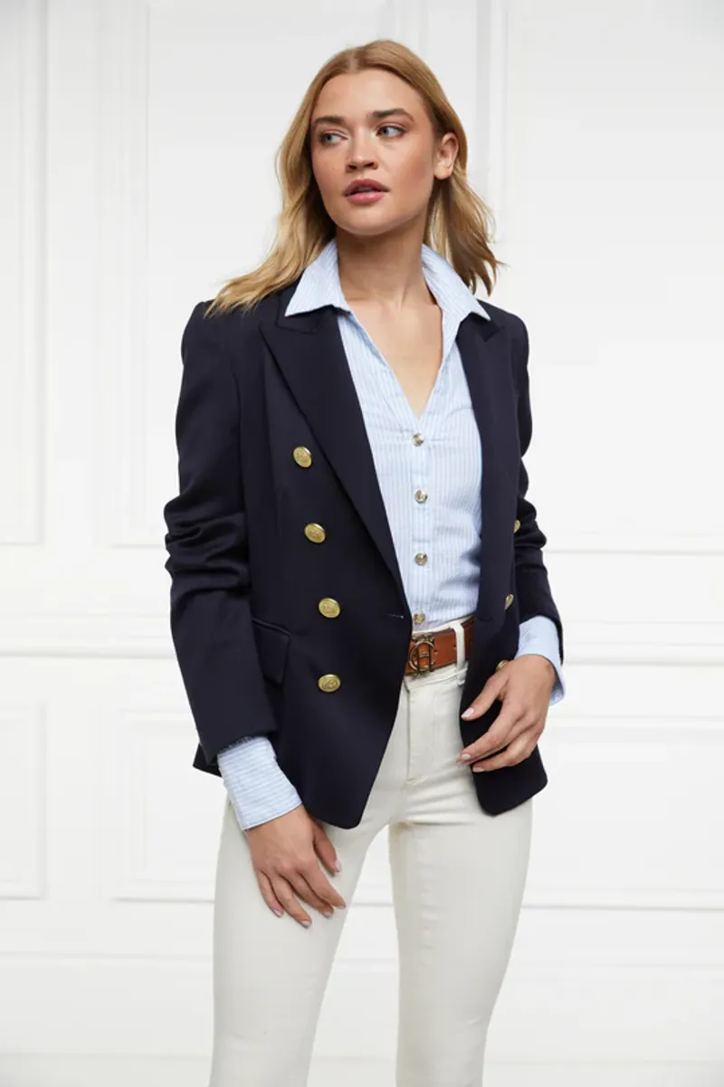 Holland Cooper Classic V-Neck Blouse Azur Stripe-2